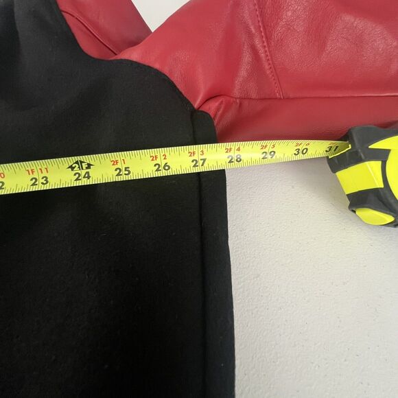 Vintage bomber Jacket DeLong Wool Sz 52 90s movie Backdraft 1991 Black Red Rare - Picture 5 of 12